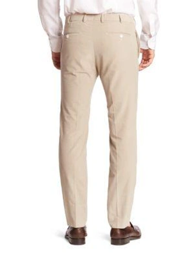 Shop Isaia Regular-fit Wool Pants In Dark Blue