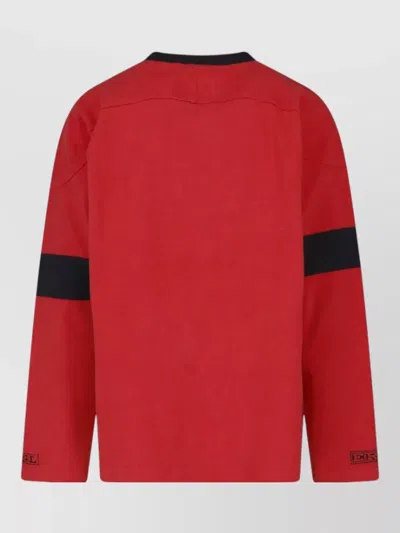 Erl Lace-up Graphic Sweatshirt In Red