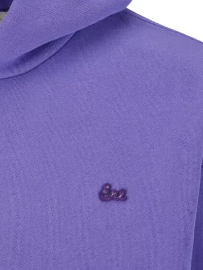 Erl Unisex Cotton Pullover Hoodie In Purple