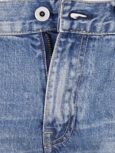 Junya Watanabe Patchwork Distressed Jeans In Blue