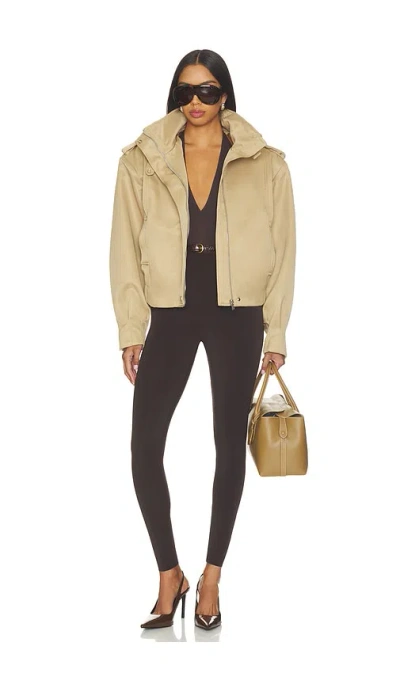 Source Unknown Barlow Flight Bomber Jacket In Beige