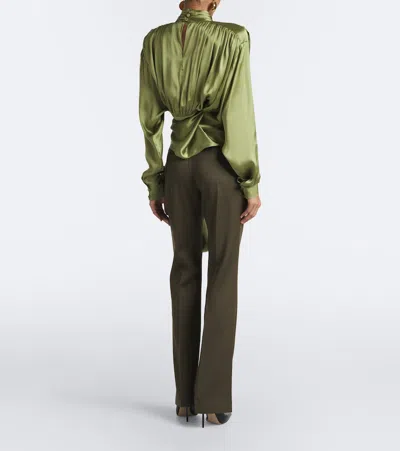 Balmain Virgin Wool Straight Pants In Multi