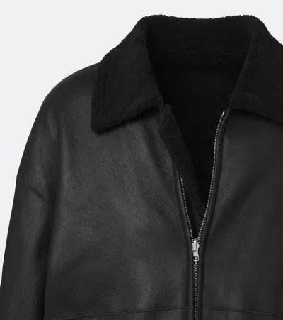 Auralee Reversible Shearling Jacket In Black