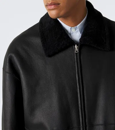 Auralee Reversible Shearling Jacket In Black