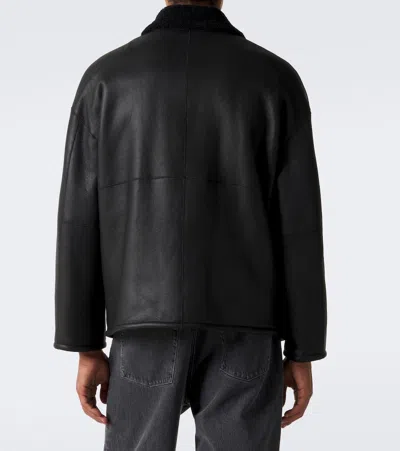 Auralee Reversible Shearling Jacket In Black