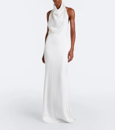 Givenchy Open-back Draped Gown In White