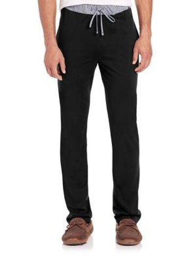 Shop Hanro Knit Cotton Lounge Pants In Black