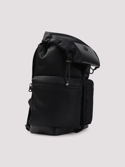 Moncler Kenton Drill Nylon Backpack With Logo Patch In Black