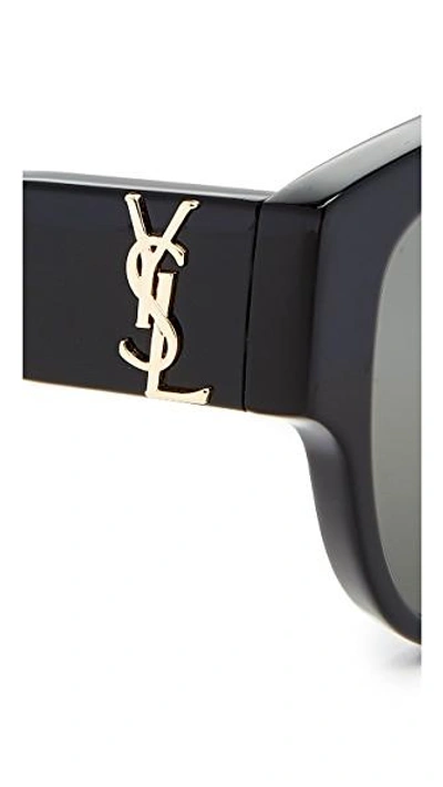 Shop Saint Laurent Sl M3 Sunglasses In Black/grey