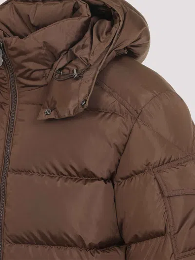 Moncler Maya Quilted Shell Down Jacket In Brown