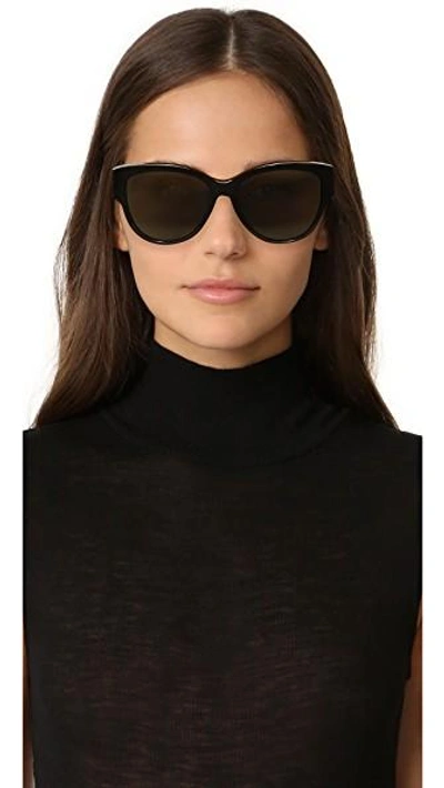 Shop Saint Laurent Sl M3 Sunglasses In Black/grey