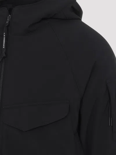 C.p. Company C.p.company Total Eclipse Shell Padded Hooded Lens Jacket In Black