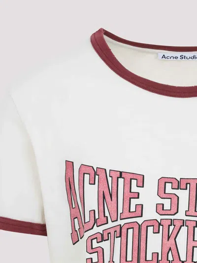 Acne Studios Eram College Logo Ringer Graphic T-shirt In White