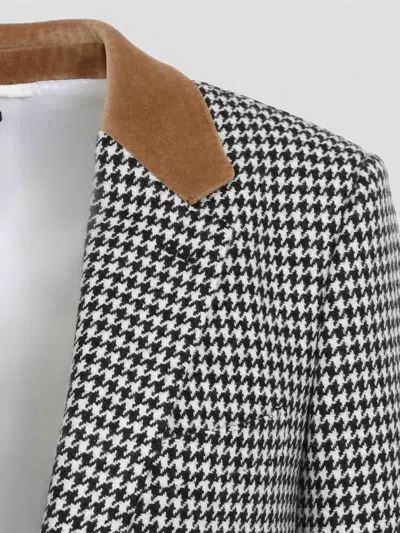Tom Ford Houndstooth Single Breasted Tailored Jacket In Multi