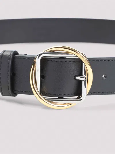 Jacquemus Salon Leather Belt Slim Adjustable Design In Black