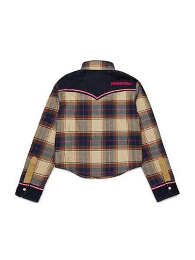 Dsquared2 체크 프린트 코듀로이 포켓 셔츠 In Multi