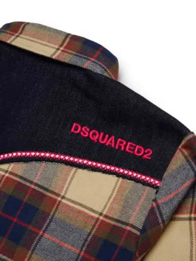 Dsquared2 체크 프린트 코듀로이 포켓 셔츠 In Multi