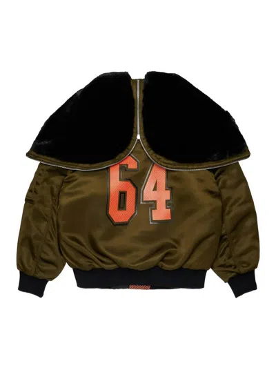 Dsquared2 Bomber Jacket With Printed Logo In Brown