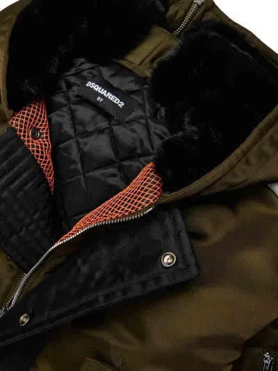 Dsquared2 Bomber Jacket With Printed Logo In Brown