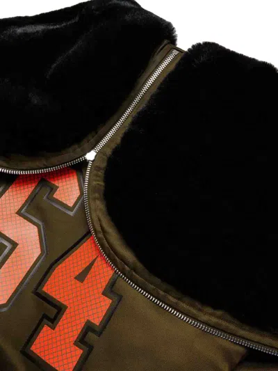 Dsquared2 Bomber Jacket With Printed Logo In Brown