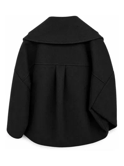 Balmain Double-breasted Coat In Black