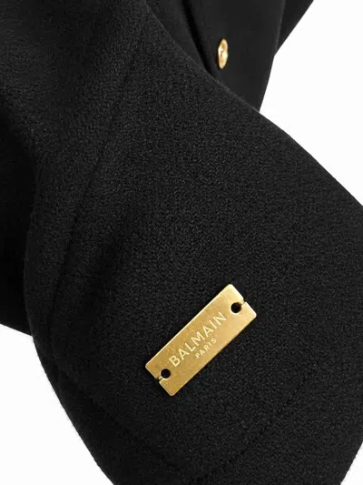 Balmain Double-breasted Coat In Black