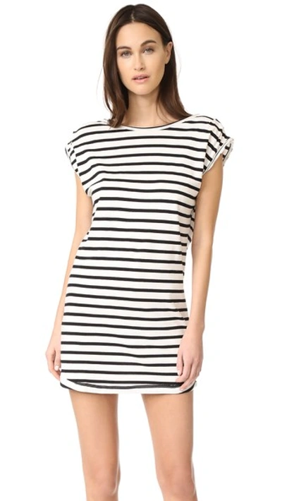 Knot Sisters Sailor Dress In Off White Stripe