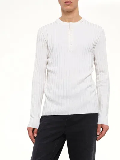 Amiri Script Knit Henley In Multi