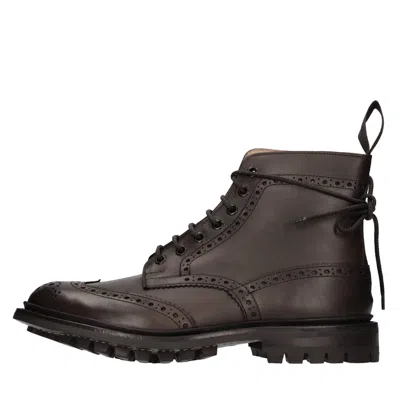 Tricker's Burnished Brogue-detail Boots In Brown