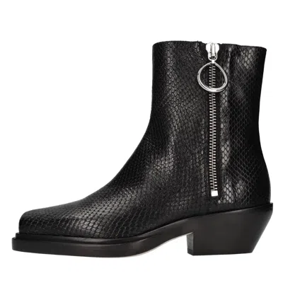 Dondup Camperos In Python Effect Leather In Black