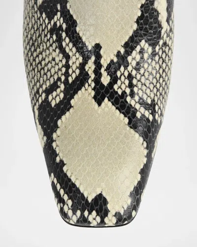Totême Bar 85mm Python-embossed Leather Mules In Animal Print
