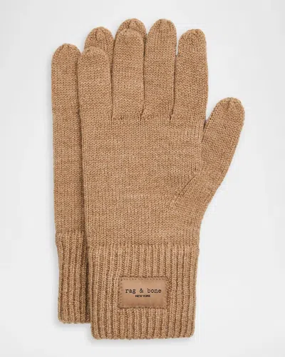 Rag & Bone Blake Wool-blend Tech Gloves In Brown