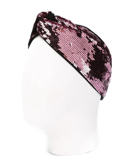 Shop Gucci Sequined Headband In Pink