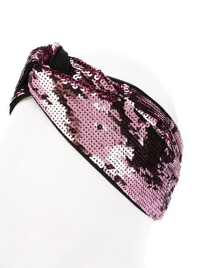 Shop Gucci Sequined Headband In Pink