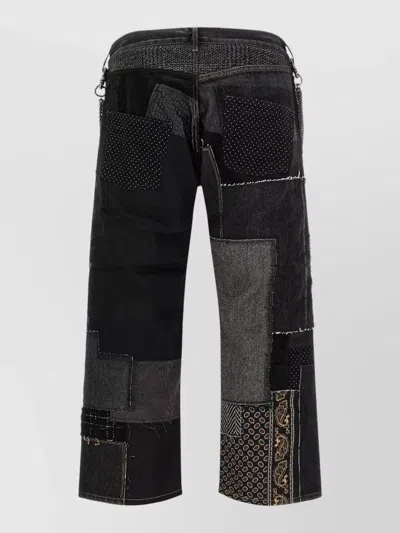 Junya Watanabe Patchwork Denim Jeans In Black