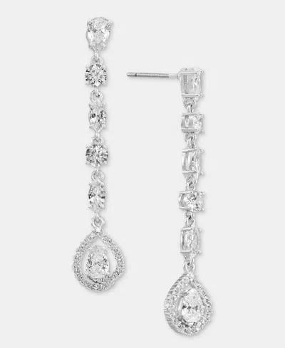 Givenchy Dynamic Crystal Stone Linear Earrings In White