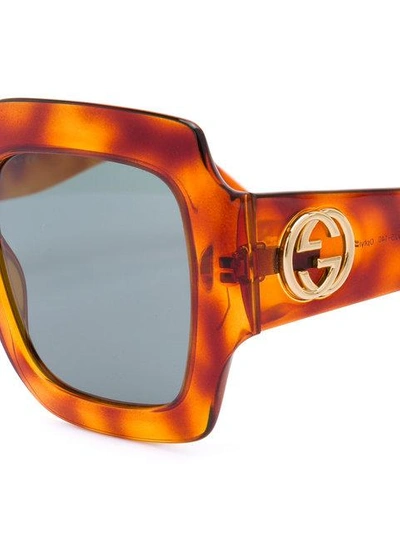 Shop Gucci Eyewear Oversized Square Sunglasses - Brown