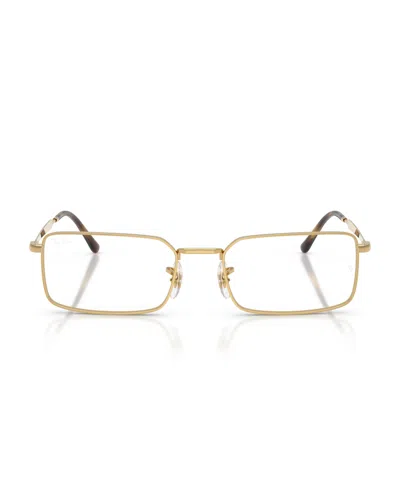 Ray Ban Rectangle-frame Glasses In Gold