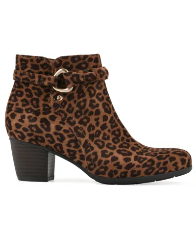 Cliffs By White Mountain Anslie Bootie In Dark Tan Leopard Print