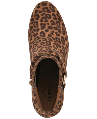 Cliffs By White Mountain Anslie Bootie In Dark Tan Leopard Print