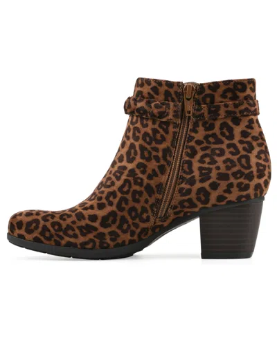 Cliffs By White Mountain Anslie Bootie In Dark Tan Leopard Print