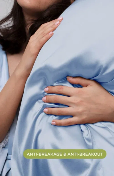 Night Satin Pillowcase In Light Blue