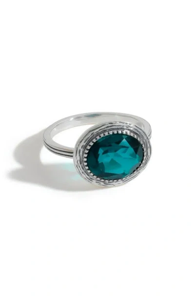 Ys Gems Oval Blue Quartz Statement Ring In Blue