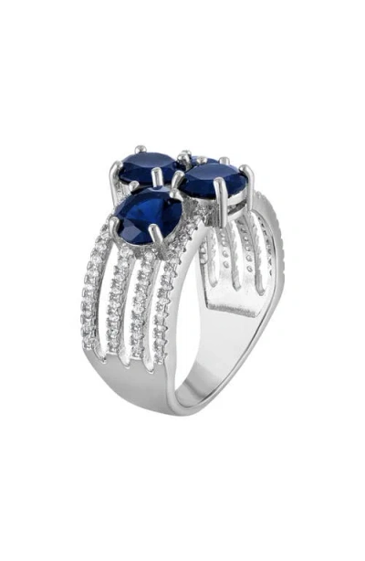 Fzn Lab Created Sapphire Statement Ring In Blue