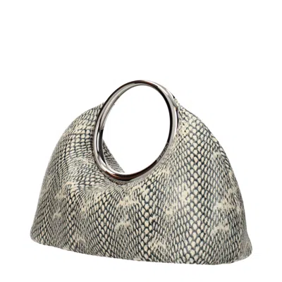 Jacquemus Python-embossed Leather Top Handle Bag In Black