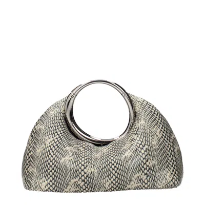 Jacquemus Python-embossed Leather Top Handle Bag In Black
