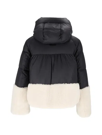 Duno Contrast-panel Padded Jacket In Black