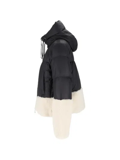 Duno Contrast-panel Padded Jacket In Black