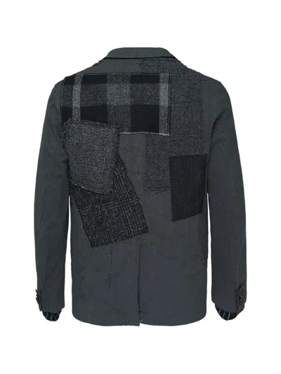 PATCHWORK NOTCHED-LAPEL JACKET