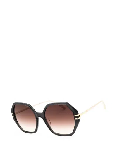 Chopard Oversized Geometric-frame Sunglasses In Black